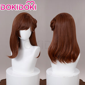 DokiDoki Game Tears of Themis Cosplay Rosa Wig Long Straight Brown Hair