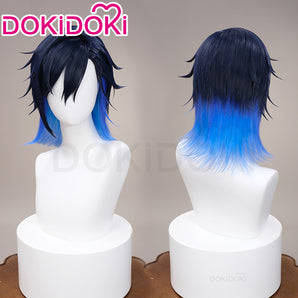 DokiDoki Vtuber NIJISANJI EN Cosplay Yugo Asuma Cosplay Wig Men YouTuber Dark Blue / Light Blue Gradient Hair