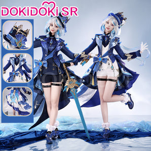 【Size S-2XL】DokiDoki-SR Game Genshin Impact Cosplay Fontaine Furina Costume / Shoes Dark Furina Focalors