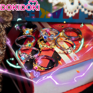 【Ready For Ship】DokiDoki-R Game Genshin Impact  Cosplay Venti / Ayato/Ayaka / Sangonomiya Kokom/Mona / Raiden Shogun/ Keqing / Kaeya / Scaramouche/Zhongli / Tartaglia / Wanderer / Hutao / Xiao /Ganyu /Albedo/Diluc/Kazuha / Rings accessory
