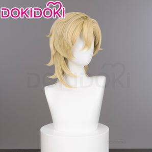【Partially Ready For Ship】DokiDoki Game Honkai: Star Rail Cosplay Aventurine Wig / Ear Clip / Hat / Bracelet Short Straight Yellow Hair Shajin/ Tattoo Stickers / Glasses Sunglasses / Poker Prop