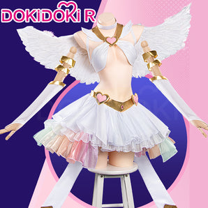 【 Ready For Ship】【Size S-2XL】DokiDoki-R Anime Cosplay Costume White Angel Dress Pink Heart