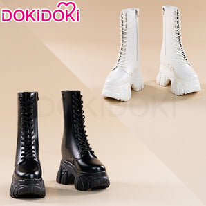 【In Stock】【18 CM】DokiDoki Height Increasing Shoes / Elevator Shoes Martin Boots Black White Invisible Thick-Soled 18CM