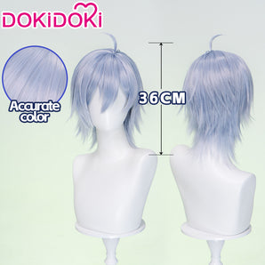 DokiDoki Game Cosplay Wig Short Straight Silver Hair
