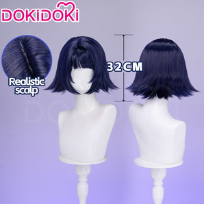 DokiDoki Game Genshin Impact Miliastra Wonderland Cosplay Manekina Wig Short Straight Navy Blue Hair Wonderland Manekin