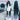 DokiDoki Game Genshin Impact Cosplay Vodyanitsa Wig Long Straight Dark Green Dusty Blue Gradient Hair Snezhnaya Sudden Snow